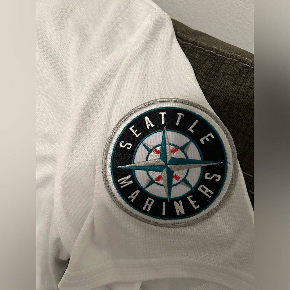 Nike Authentic Seattle Mariners MLB Baseball with Patch White Jersey Men’s Sz M - Picture 4 of 6
